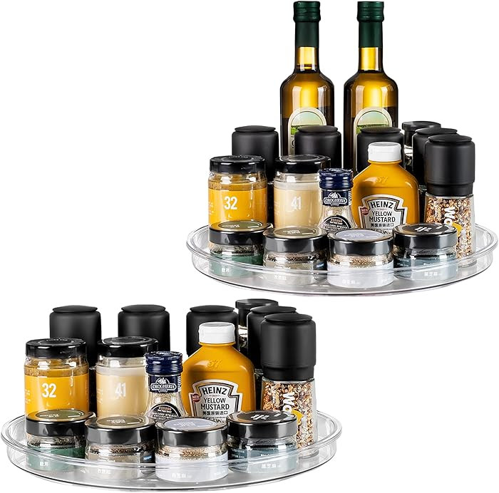 vacane Large 13" Lazy Susan Cabinet Organizer, Non-Skid Lazy Susan Turntable Clear Lazy Susan Tra... | Amazon (US)