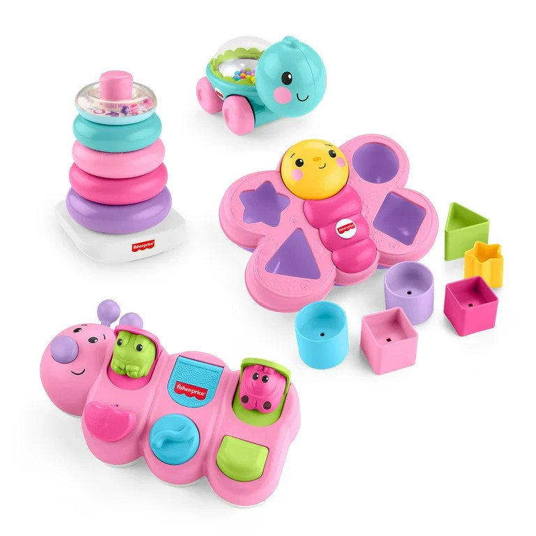 Fisher-Price Sit & Play Gift Set for Infants, 4 Developmental Activity Toys, Ages 6 Months+, 12 P... | Walmart (US)