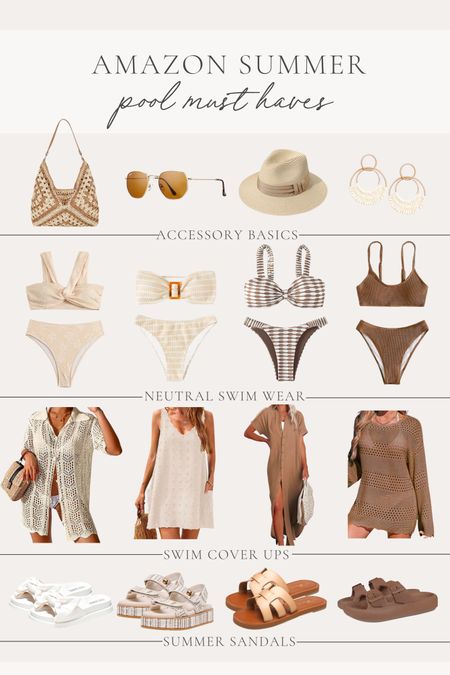 Neutral Amazon summer must haves! Loving these styles from trendy sandals to the perfect pool cover up 

Home finds, pool accessories, found it on Amazon, summer style, neutral swim cover ups, neutral bikini, sunglasses, trending sandals, aesthetic finds, adorable finds, pool hat, beach bag, shop the look!

#LTKstyletip #LTKSeasonal #LTKfindsunder100