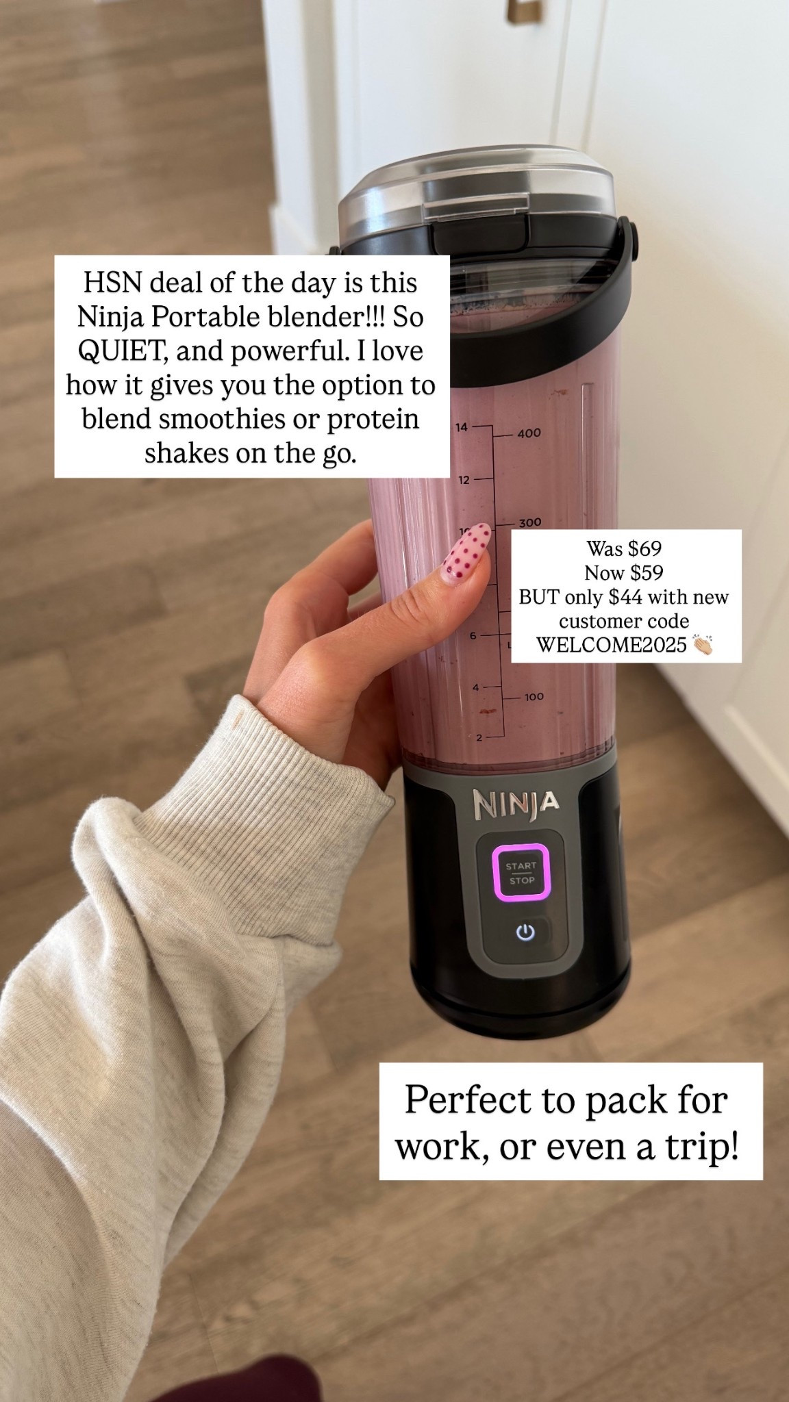 HSN deal today is this ninja portable blender!! Use new customer code WELCOME2025 for an extra $15 off the sale price making it just $44!! @hsn @ninjakitchen #lovehsn #hsninfluencer #ad

#LTKHome #LTKSaleAlert #LTKSeasonal