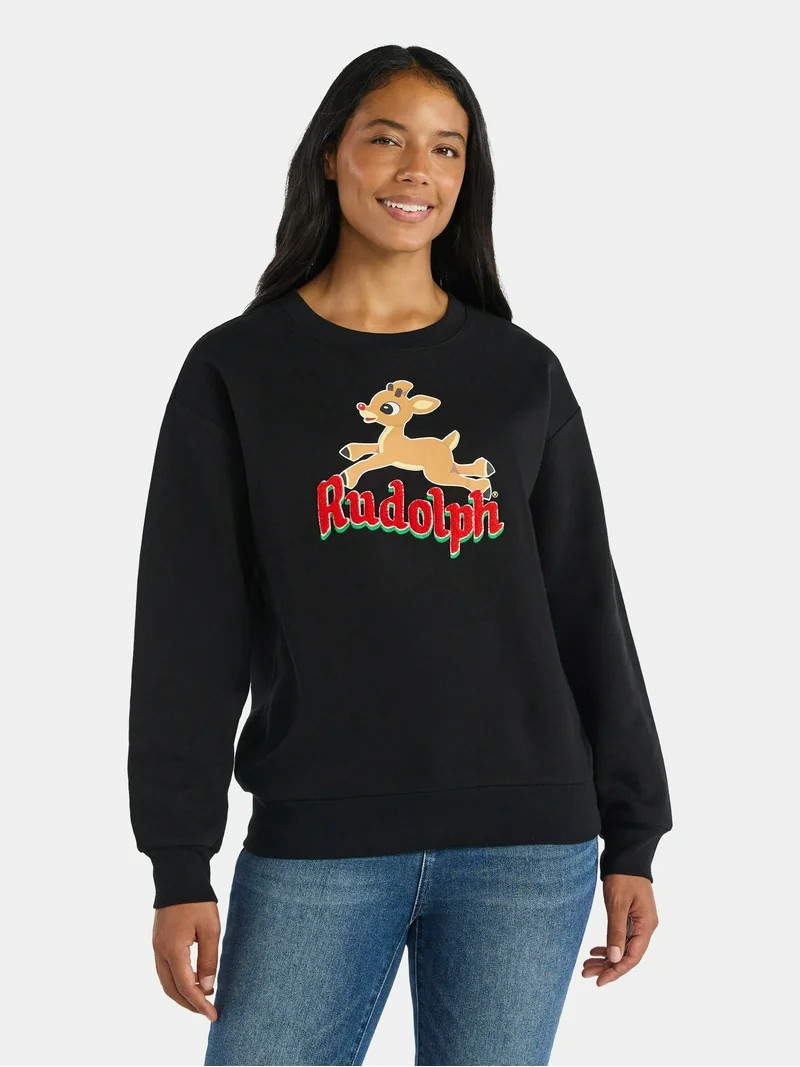 Rudolph The Red Nosed Reindeer Women’s Christmas Graphic Sweatshirt, Sizes XXS-XXL | Walmart (US)