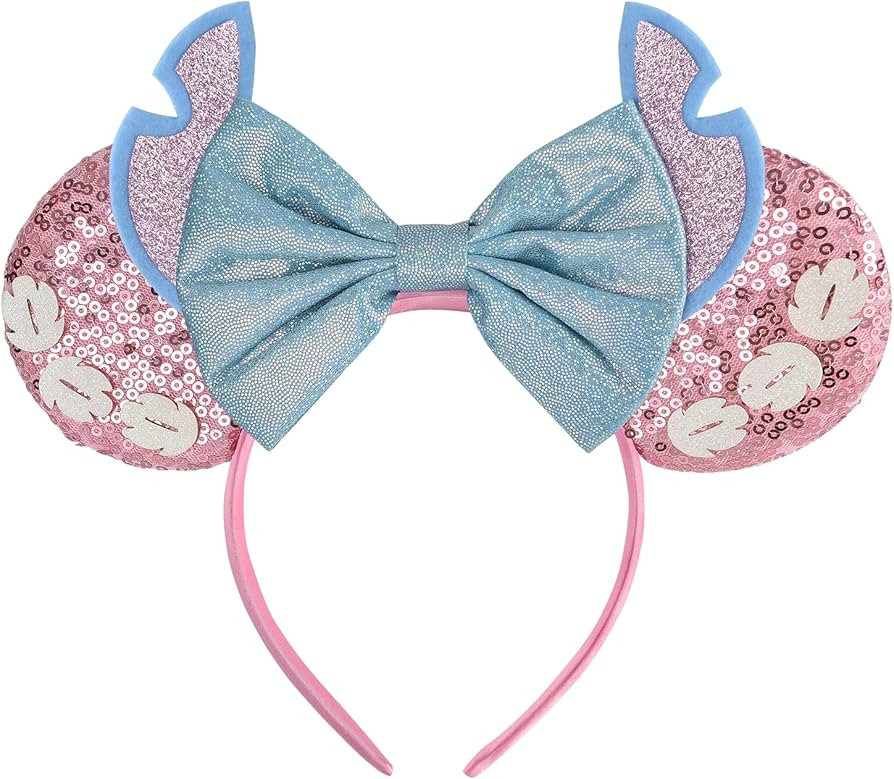 Pink Stitch Headband, Minnie Ears, for Women Girls, One Size, Plastic, Nylon, Hairband, Unisex, 1... | Amazon (US)