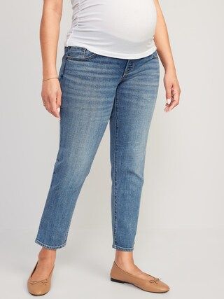 Maternity Front Low Panel O.G. Straight Side-Slit Jeans | Old Navy (US)