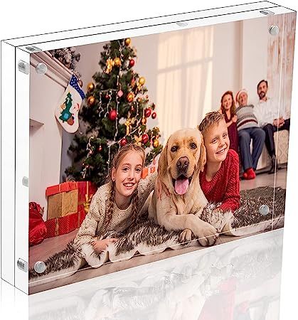 NIUBEE Acrylic Picture Frame 5x7, 20% Thicker Block Clear Double Sided Photo Display with Gift Bo... | Amazon (US)