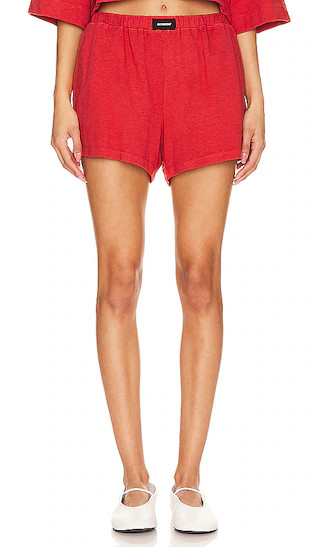 MONROW French Terry Gym Short in Red. - size XS | Revolve Clothing (Global)