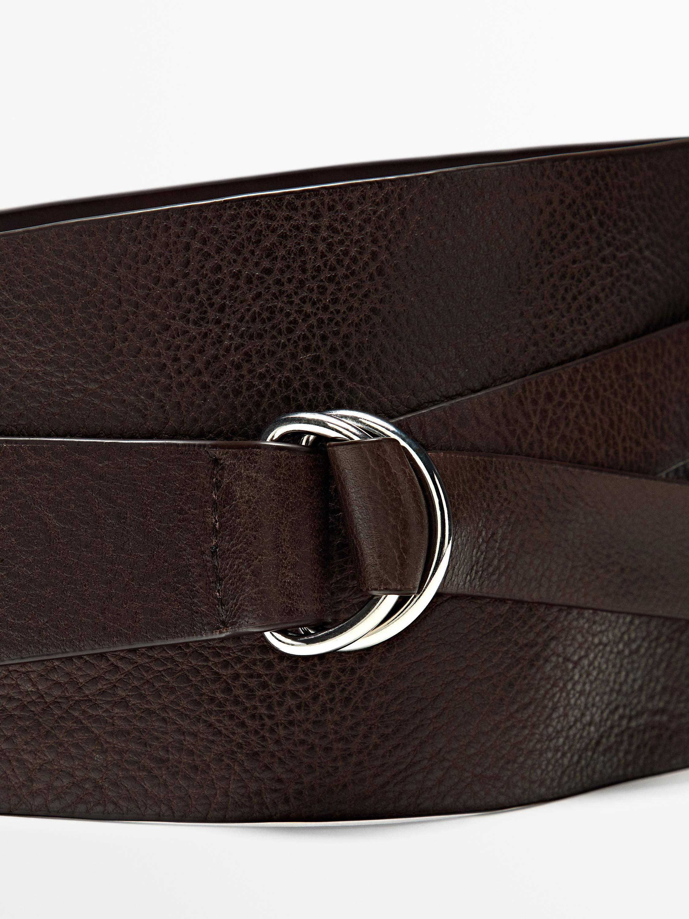 Nappa leather sash belt with buckle detail | Massimo Dutti US