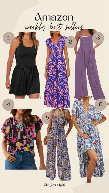 Amazon weekly best sellers - My fav amazon outfits - Amazon fashion - Athletic romper - Summer dress - Summer romper - Outfit inspo - Summer fashion - Shop my looks - Fav floral dress 

#LTKSeasonal #LTKStyleTip