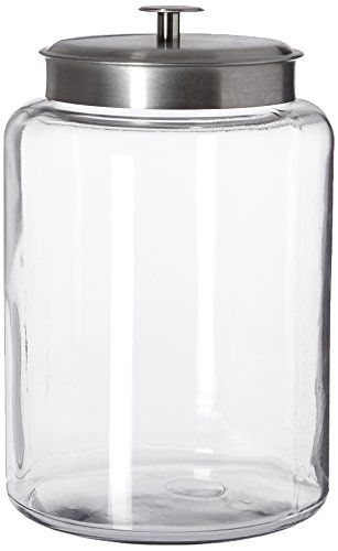 Anchor Hocking Montana Glass Jar with Airtight Lid, Brushed Metal, 2.5 Gallon | Amazon (US)