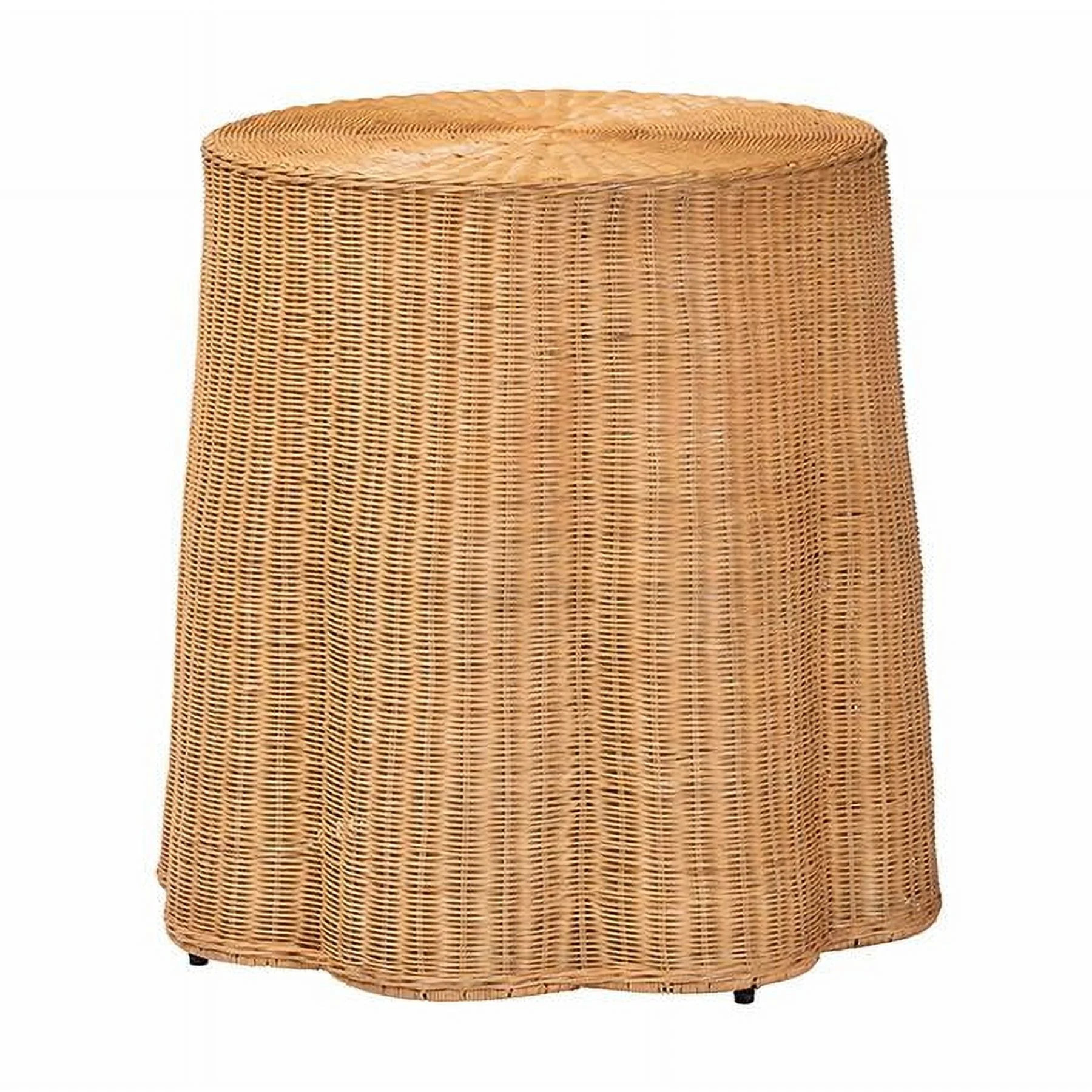 bali & pari Palm Bohemian Honey Scallop Rattan End Table | Walmart (US)