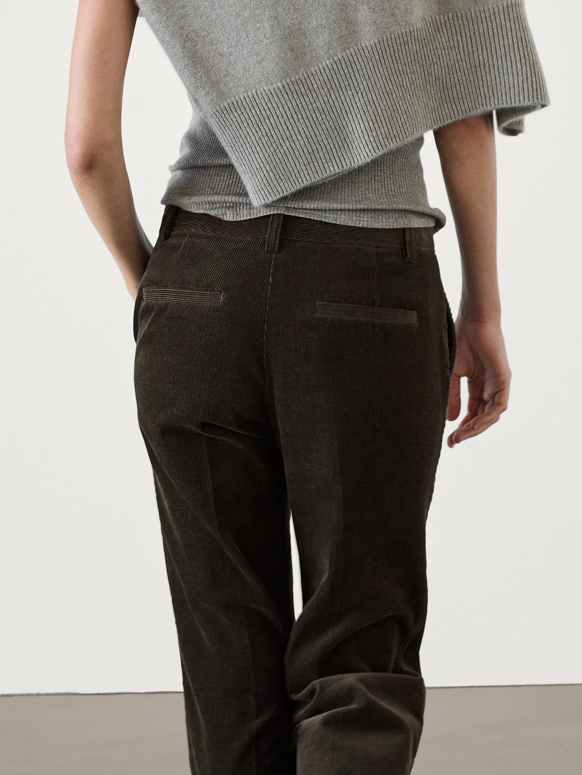 100% cotton corduroy flare pants | Massimo Dutti US