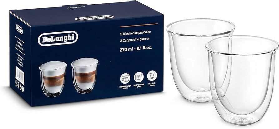 Delonghi 5513214601 Cappuccino Glasses, 270 milliliters | Amazon (US)