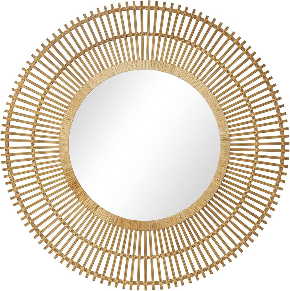Deco 79 Bamboo Starburst Wall Mirror, 37" x 1" x 37", Brown | Amazon (US)