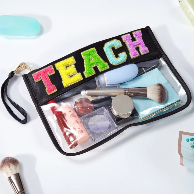 Glipmire Teachers Appreciation Gifts Bags Clear Pouch Black Leather Waterproof Makeup Bags 1PCS | Walmart (US)