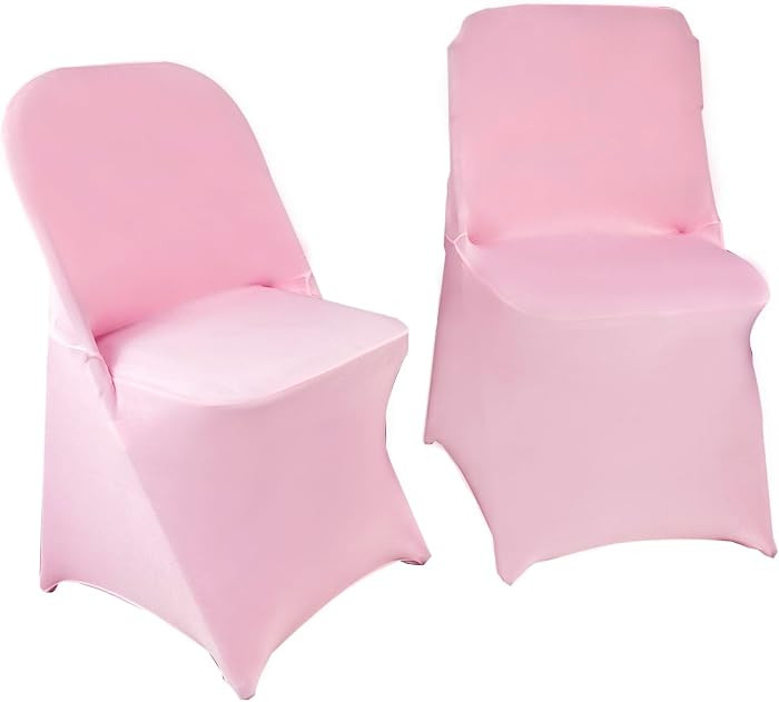 10PCS Spandex Folding Waterproof Chair Covers for Party,Pink | Amazon (US)