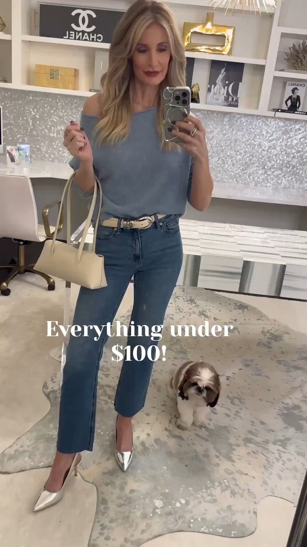 3 under-$100 pieces I’m OBSESSED with right now 🤍✨ If you’re wanting that expensive, elevated look without spending a fortune… these are so good. 1. Light Blue Cashmere Sweater (under $100!) This is one of the softest cashmere sweaters I’ve ever owned and I honestly cannot believe the price. The color is the prettiest light blue and it looks so chic with denim, trousers, or layered under a blazer. Wearing size XS. 2. Quince Straight Leg Jeans ($50!!) 👖 These jeans fit and feel like designer denim. So flattering, so comfy, and the straight leg cut is perfection for spring and summer. Wearing size 24 x 28. 3. Silver Heels ✨ The perfect statement heel for spring + summer. They instantly dress up even the simplest outfit and look amazing with denim, dresses, or white pants. Everything runs true to size and all three pieces are under $100 — which is basically unheard of for this kind of quality.  

 

#LTKdayinmylife #LTKootd #LTKOver40