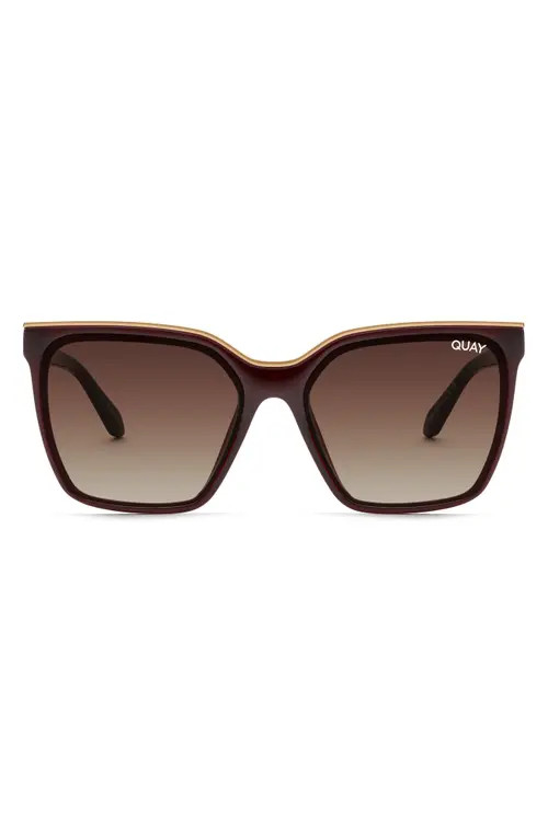 Quay Australia Level Up 51mm Gradient Square Sunglasses in Chocolate /Brown at Nordstrom | Nordstrom