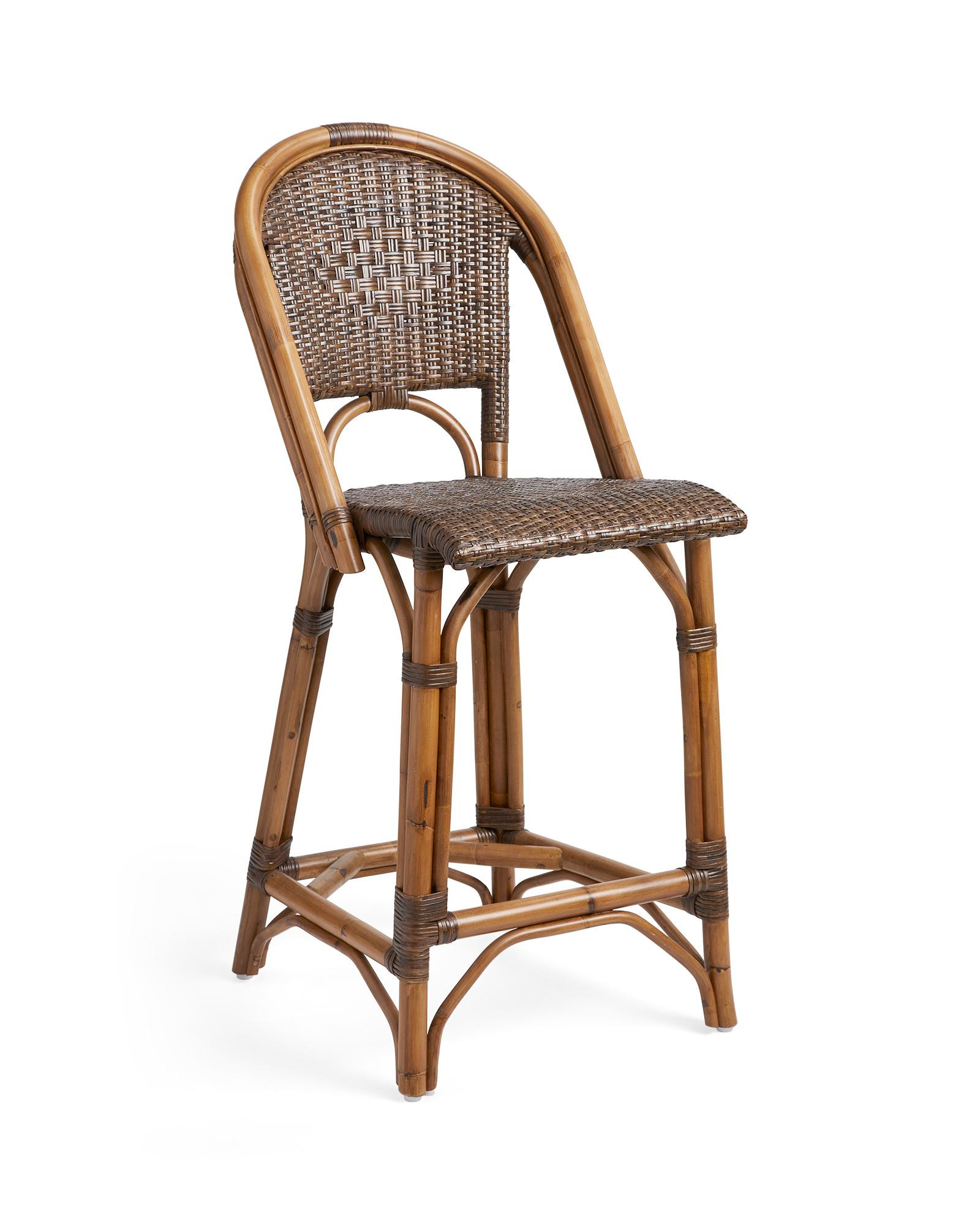 Sunwashed Riviera Rattan Counter Stool | Serena and Lily