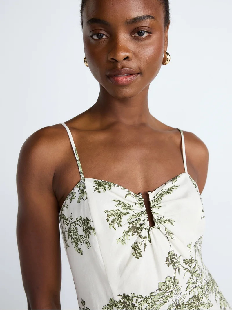 Scoop Women's and Women's Plus Sleeveless U-Ring Midi Dress, Sizes 0-18 | Walmart (US)