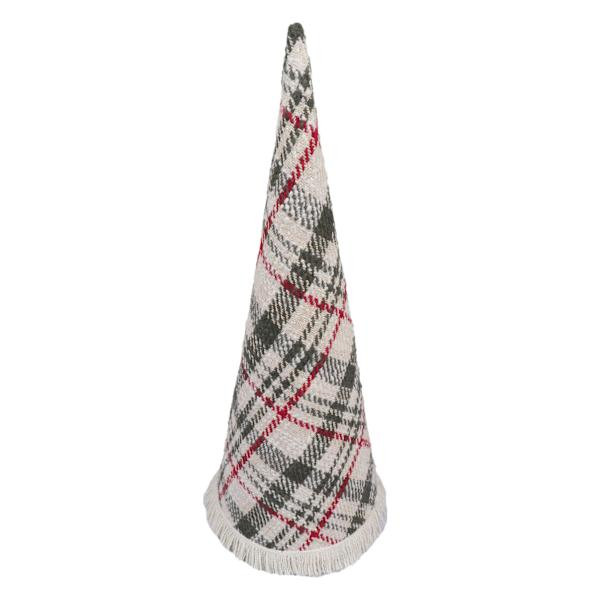 Honeybloom Green Plaid Fabric Cone Tree, 20" | At Home