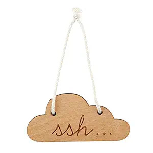 Stephan Baby Hanging Beechwood Nursery Sign Available in 4 Designs, Cloud-Shaped"SSH" | Amazon (US)