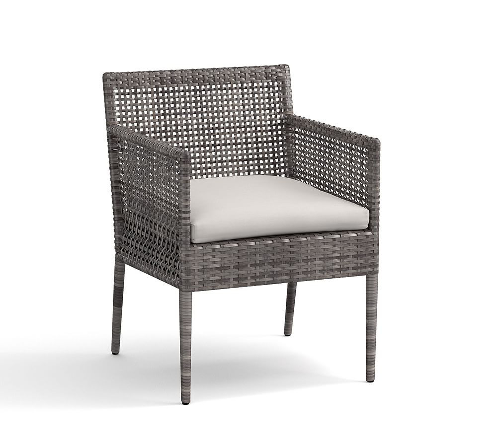 Cammeray All-Weather Wicker Dining Side Chair with Cushion, Gray | Pottery Barn (US)