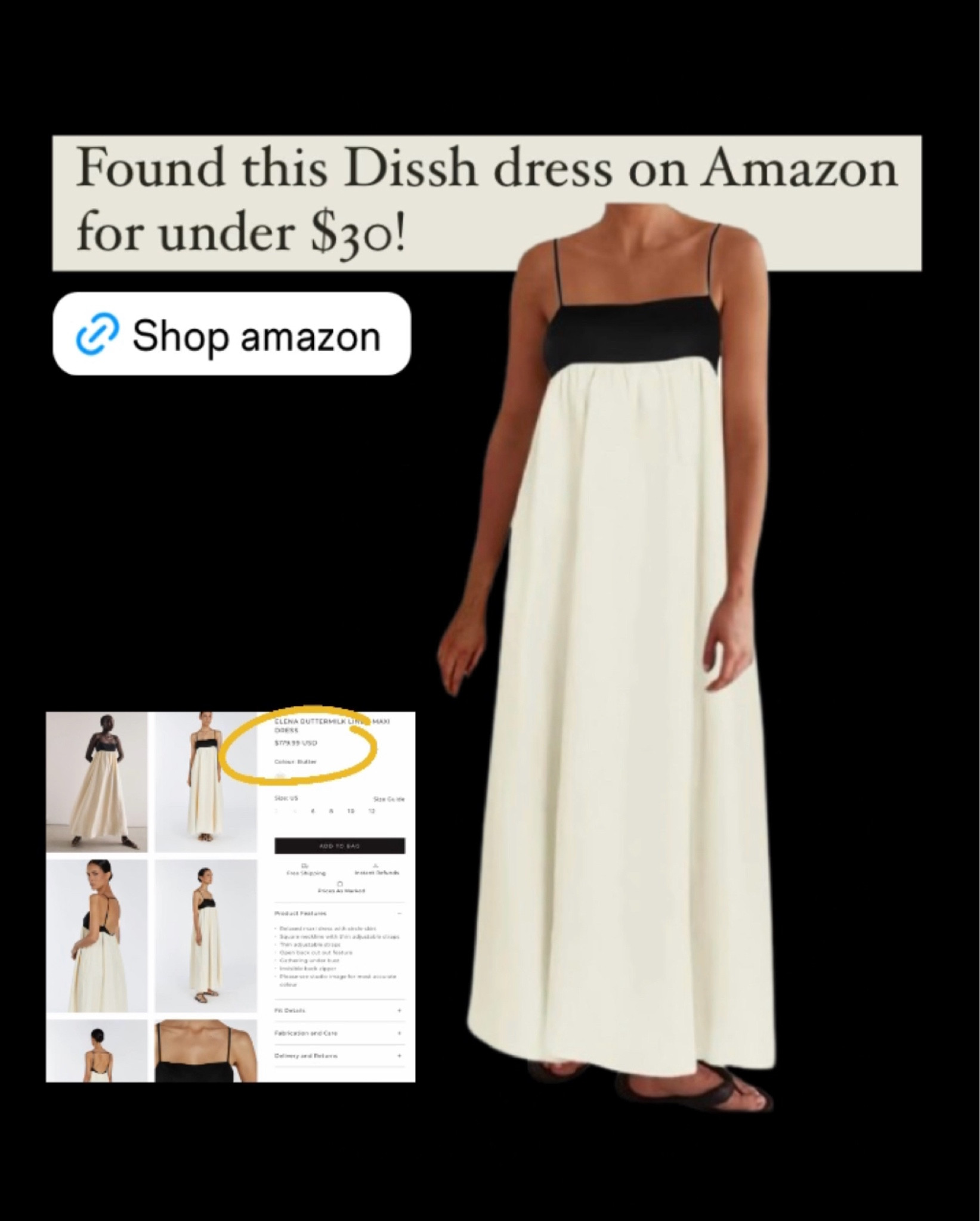 This dress is identical to the Dissh linen maxi dress for over $100