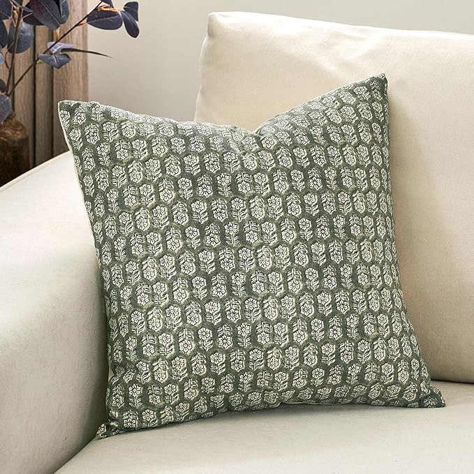 DOMVITUS Pillow Covers 20x20, Floral Pillow Covers, Couch Pillows for Living Room, Decorative Far... | Amazon (US)