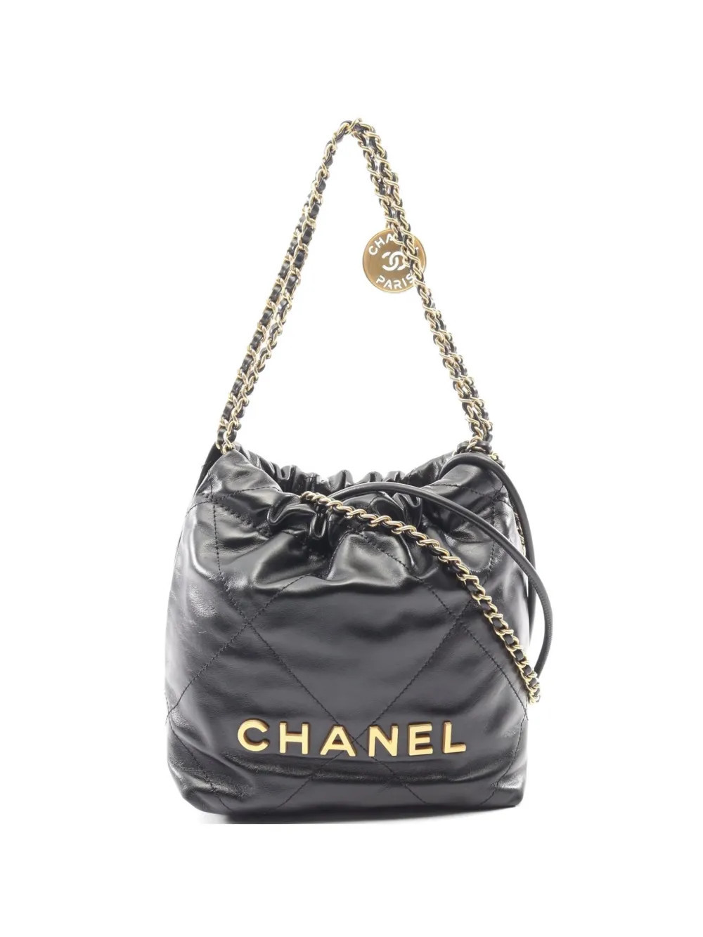 CHANEL Pre-Owned 2021s 22 chain bucket bag - Black | Farfetch Global