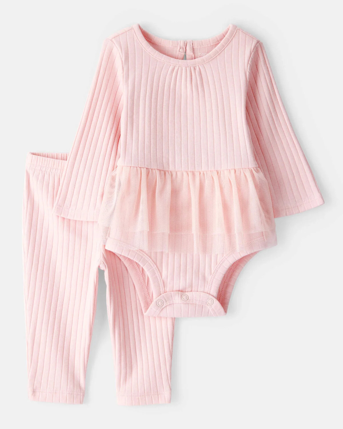 Baby Girl 2-Piece Ribbed Tutu Bodysuit Pant Set - Pink | Carter's Inc