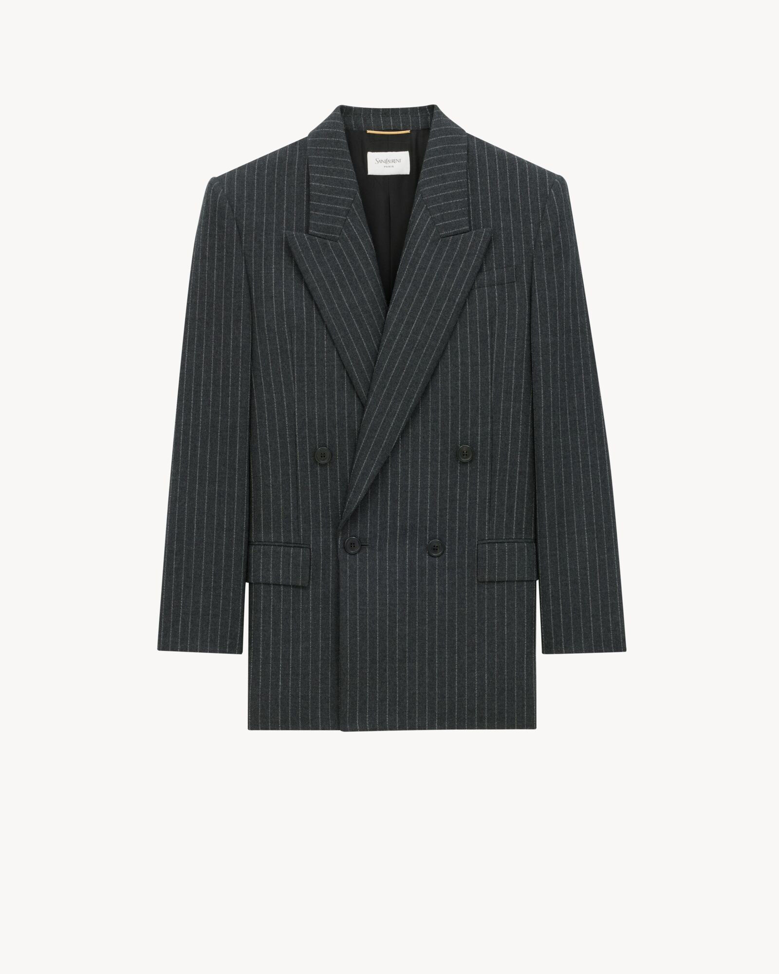 jacket in striped wool flannel | Saint Laurent Inc. (Global)