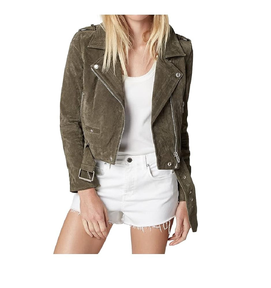 [BLANKNYC] womens Luxury Clothing Cropped Suede Leather Motorcycle Jackets, Comfortable & Stylish... | Amazon (US)