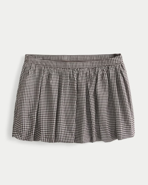 Plaid Bubble Mini Skirt | Hollister (US)