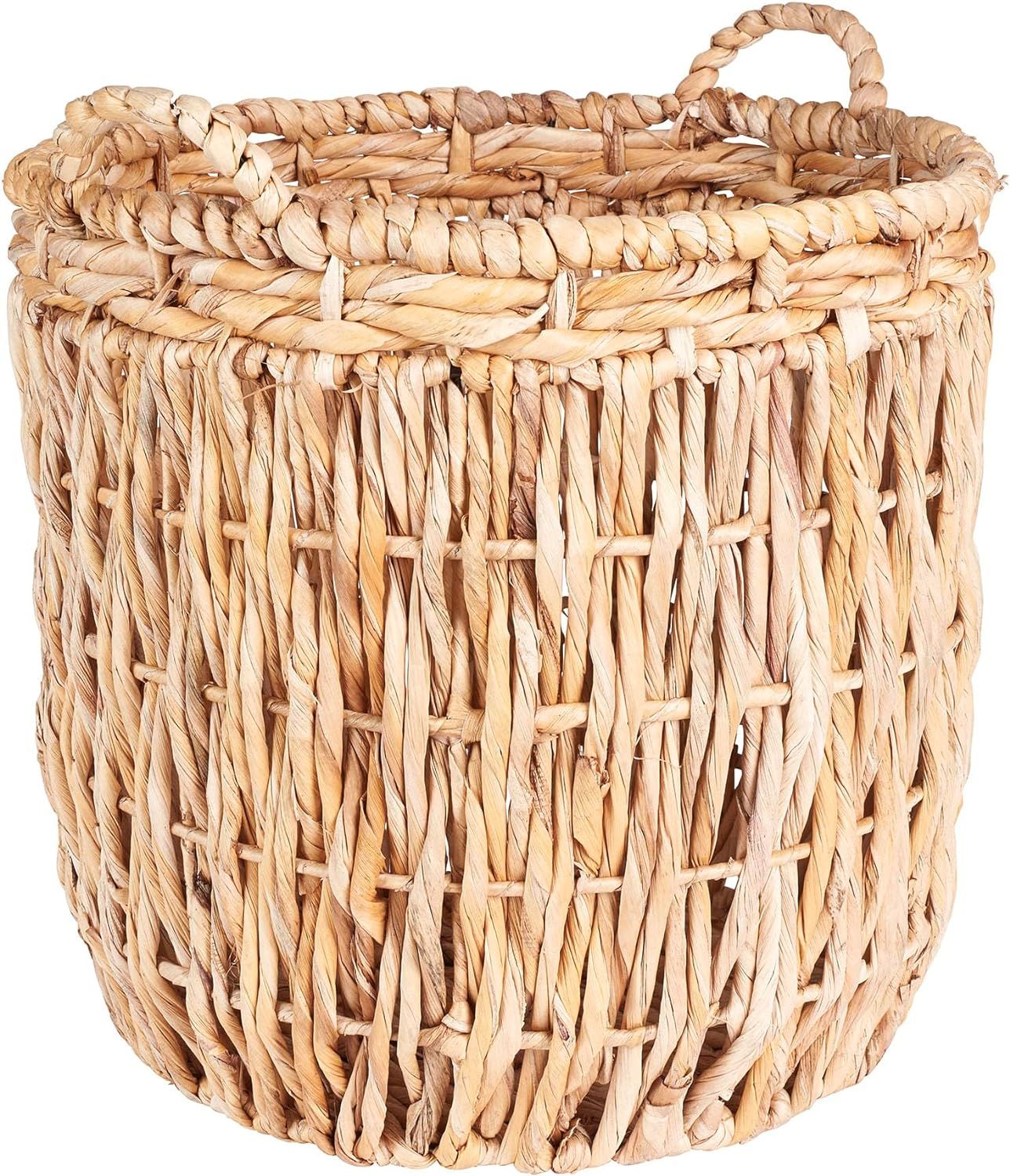 Household Essentials Brown Tall Round Wicker Storage Basket 19'' x 25'' | Amazon (US)