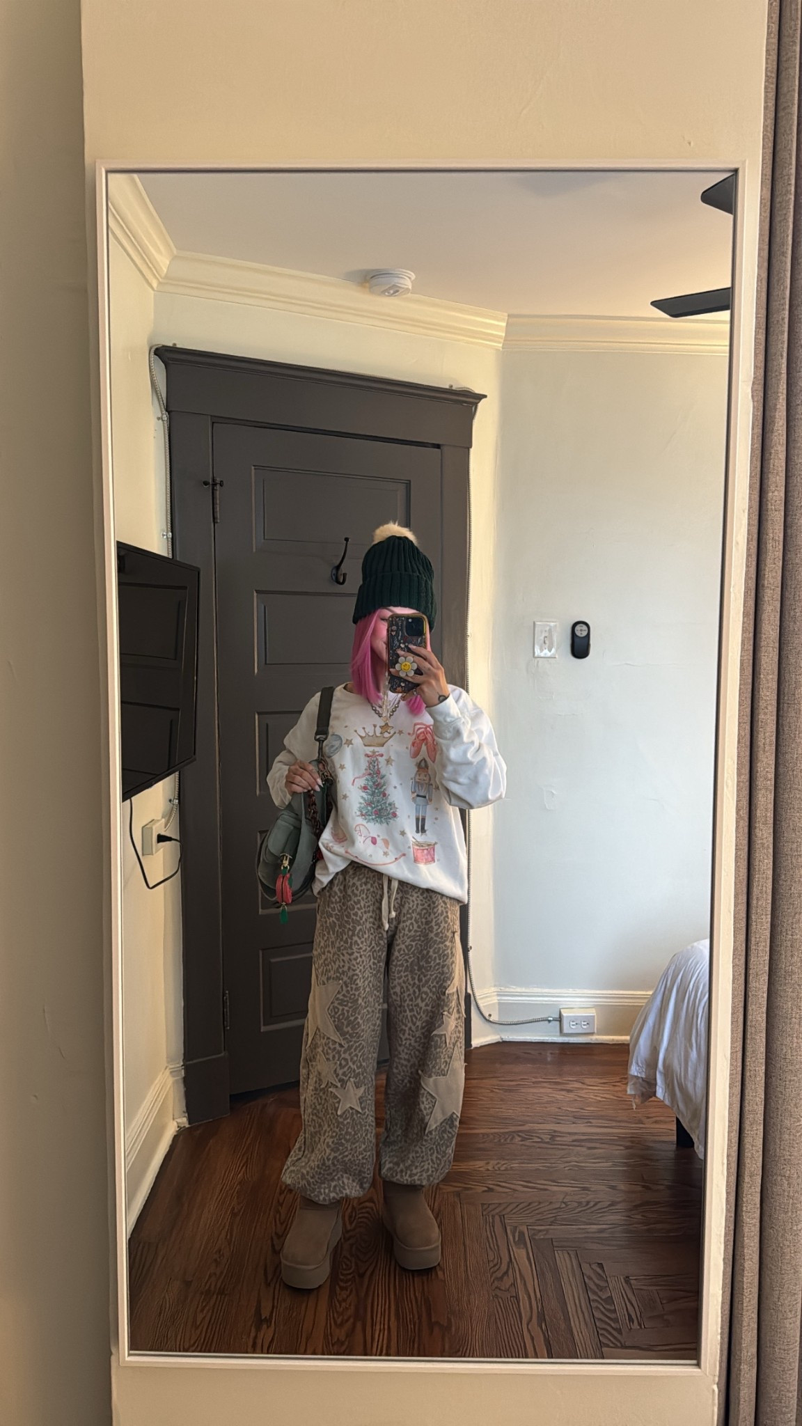 cold and rainy fit :) 
Beanie was handmade by a friend 🤍 
If the link doesn’t work, it may be sold out or older 🫶🏻