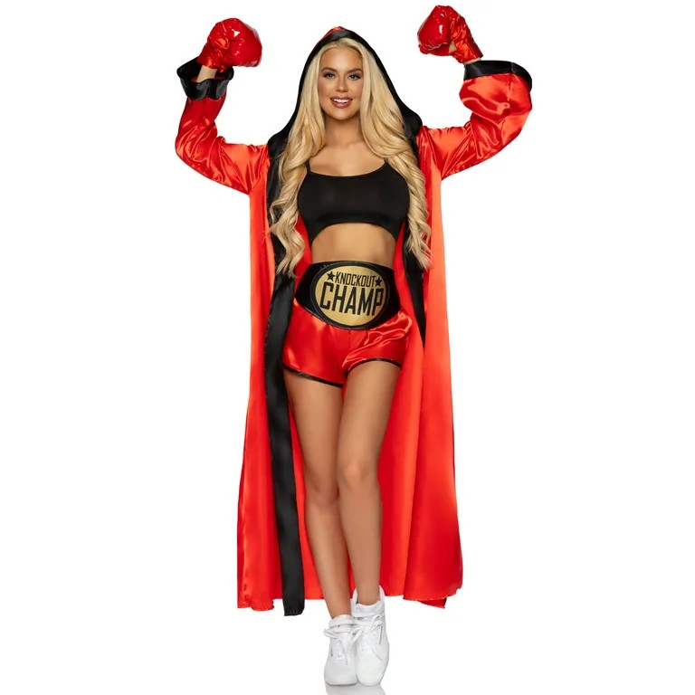 Leg Avenue Knockout Champ Boxer Women's Fancy-Dress Costume for Adult, M-L - Walmart.com | Walmart (US)