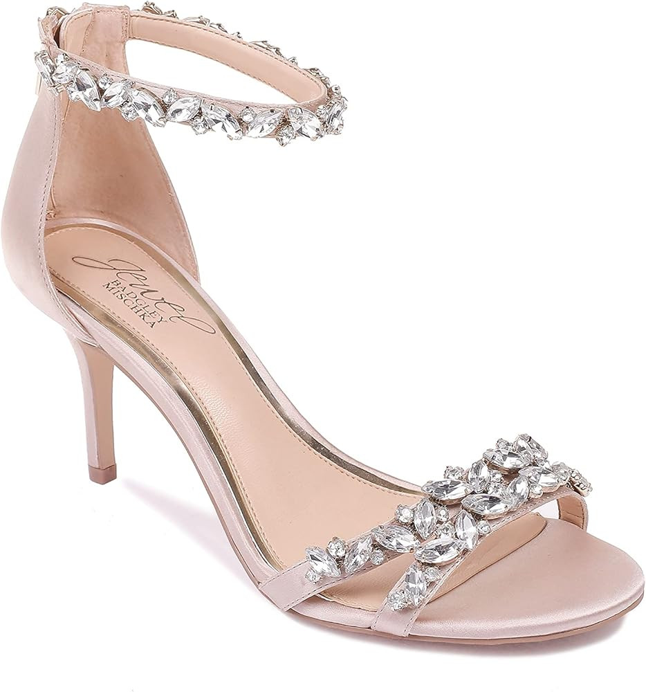 Jewel Badgley Mischka Caroline Embellished Strap Evening Shoe | Amazon (US)
