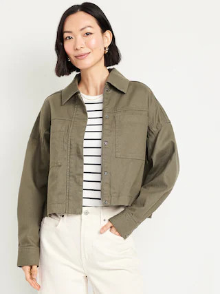 Canvas Crop Utility Jacket | Old Navy (CA)
