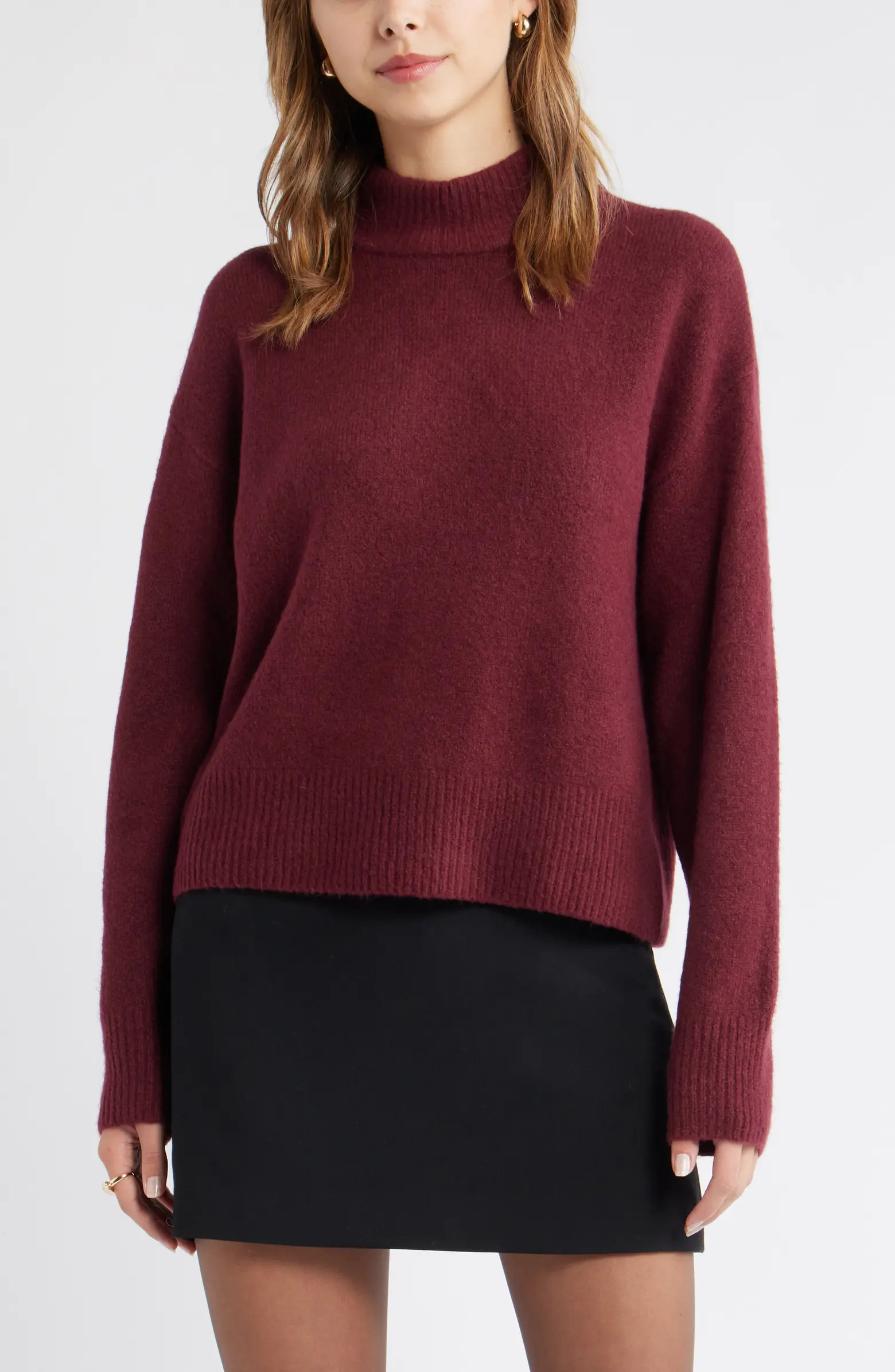 Boxy Mock Neck Sweater | Nordstrom