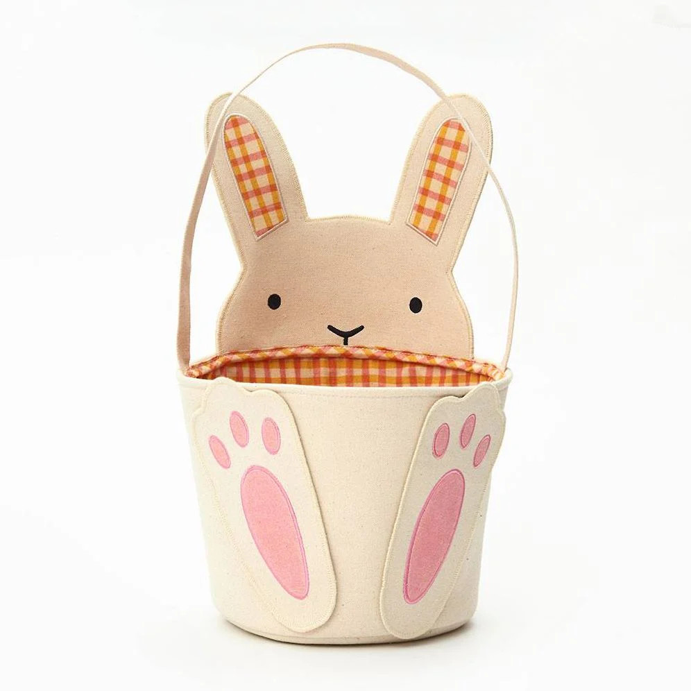 Gingham Canvas Bunny Easter Basket | Paper Source