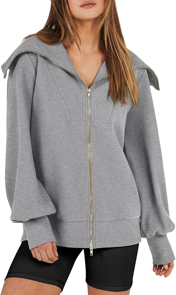 ANRABESS Womens Full Zip Up Hoodie Sweatshirt 2023 Winter Casual Long Sleeve Sweaters Jackets Fal... | Amazon (US)