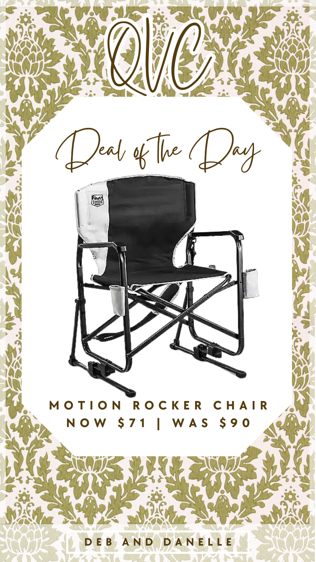 It's almost that time of year to break out the lawn chairs. We love our foldable rocking lawn chairs. Here is a great deal on the Timber Ridge option on @QVC.  

 #LTKSeasonal #LTKHome #LTKTravel