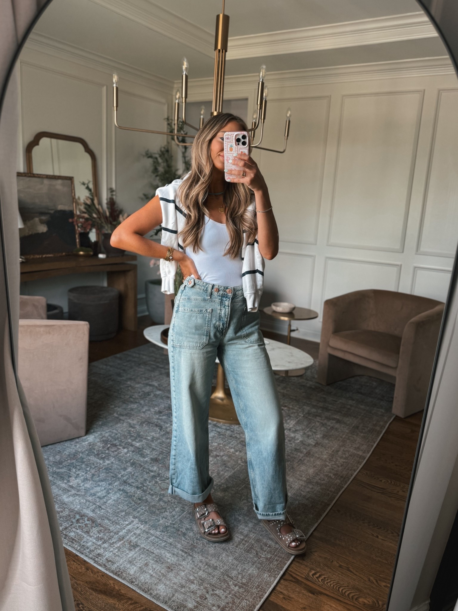 My ootd today wearing my new free people jeans from the Nordstrom
Anniversary sale I LOVE the relaxed fit! I would recommend sizing down! I have a 27. 



#LTKStyleTip #LTKFindsUnder50 #LTKSaleAlert