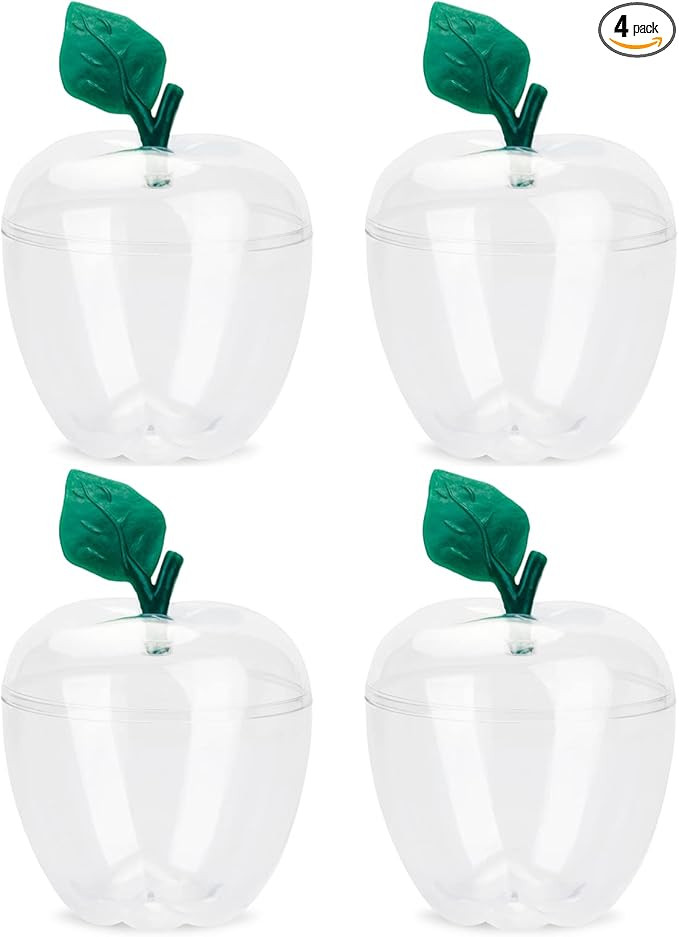 HANZE Large Clear Apple Container, Apple Shaped Candy Toy Filling Containers Jar, Back To School ... | Amazon (US)