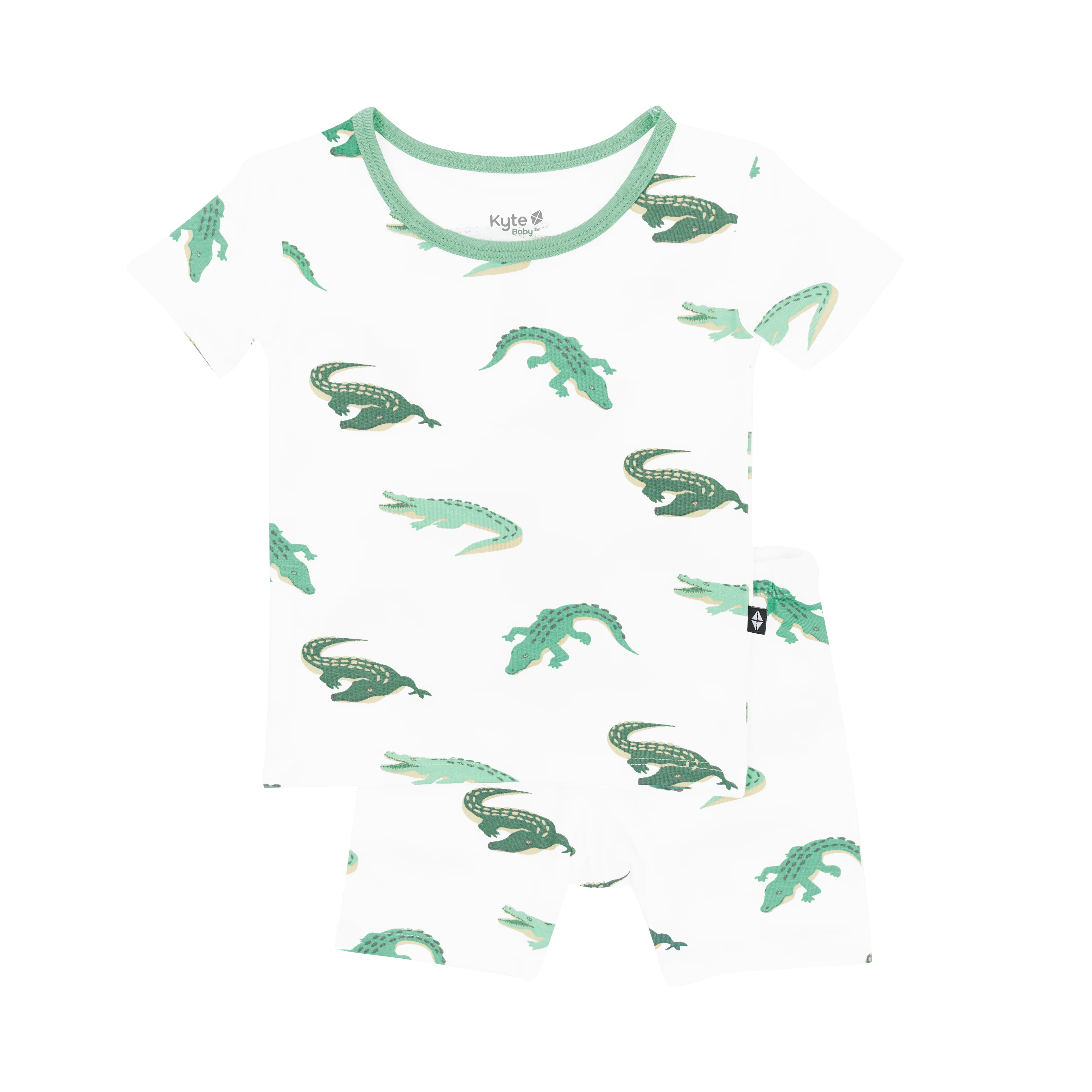 Short Sleeve Pajamas in Crocodile | Kyte BABY