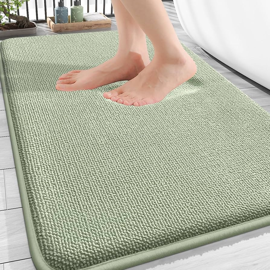 OLANLY Thick Memory Foam Bath Mat Rug 30x20, Extra Soft Absorbent Bathroom Rug, Quick Dry Bath Ma... | Amazon (US)