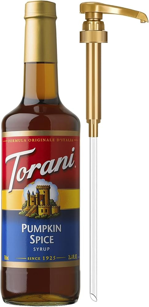 Torani Coffee Syrup, Pumpkin Spice Flavoring for Drinks, Glass Bottle with Pump Included, 25.4 Fl... | Amazon (US)