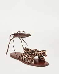 Peony Bow Wrap Sandal Leopard | Loeffler Randall