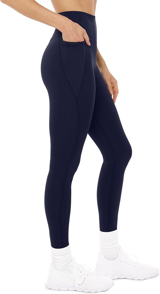 Leggings with Pockets | Compressive High Waisted Butt Sculpting Women's Full Length Workout Pants... | Amazon (US)