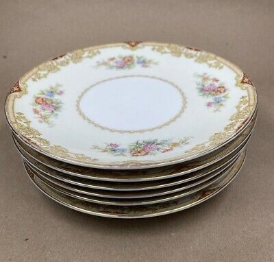 Noritake China Topaze Print Vintage Porcelain Salad Dinner  Plates Set of 6 7.2" | eBay US