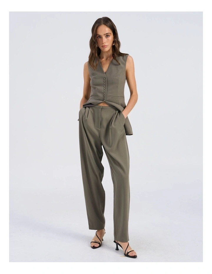 Sira High Waisted Tailored Pant in Khaki | Myer
